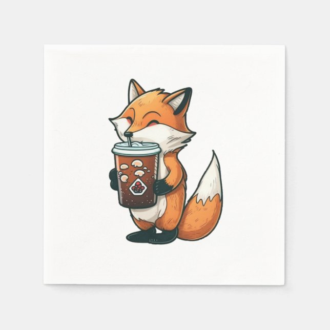Fox with a cup napkin (Front)