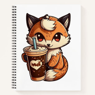 Fox with a cup notebook