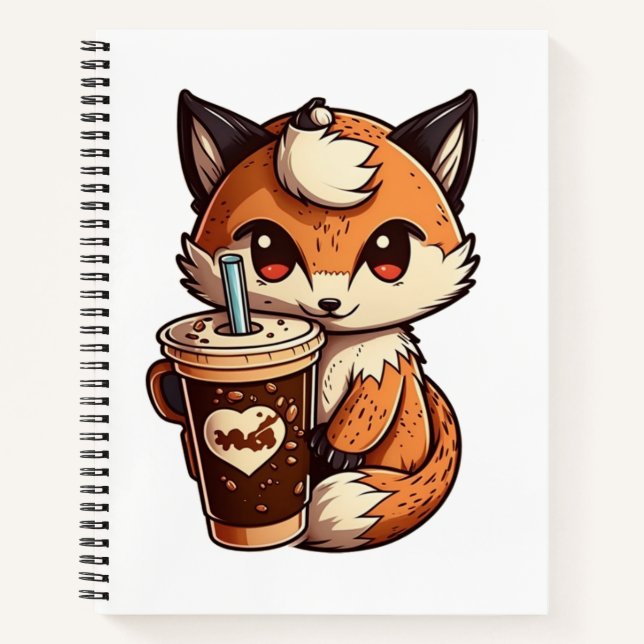 Fox with a cup notebook (Front)