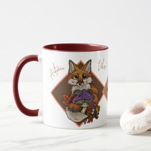 Fox with Autumn Toadstools Mug