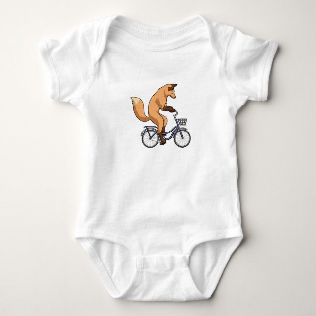 Fox with Bicycle Baby Bodysuit (Front)