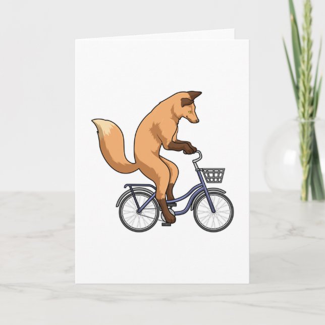 Fox with Bicycle Card (Front)
