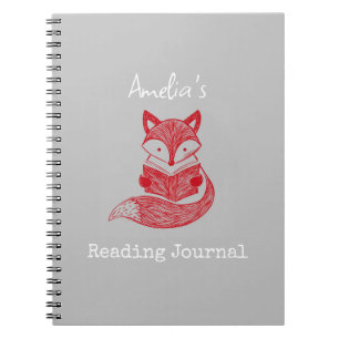 Fox with Book Personalized Reading Notebook