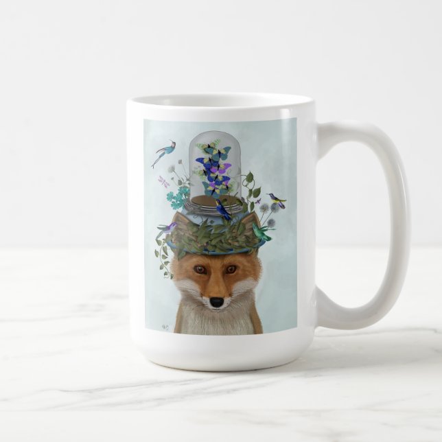 Fox with Butterfly Bell Jar Coffee Mug (Right)