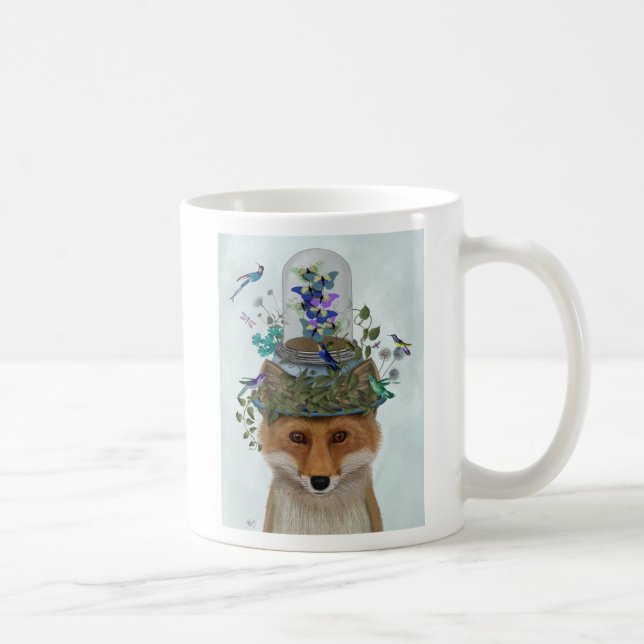 Fox with Butterfly Bell Jar Coffee Mug (Right)