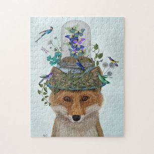Fox with Butterfly Bell Jar Jigsaw Puzzle