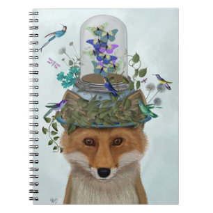 Fox with Butterfly Bell Jar Notebook