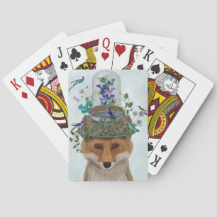 Fox with Butterfly Bell Jar Playing Cards