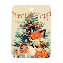 Fox with Christmas Tree and Gifts