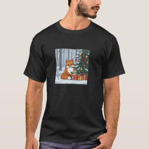 Fox with Christmas Tree and Presents Pullover 