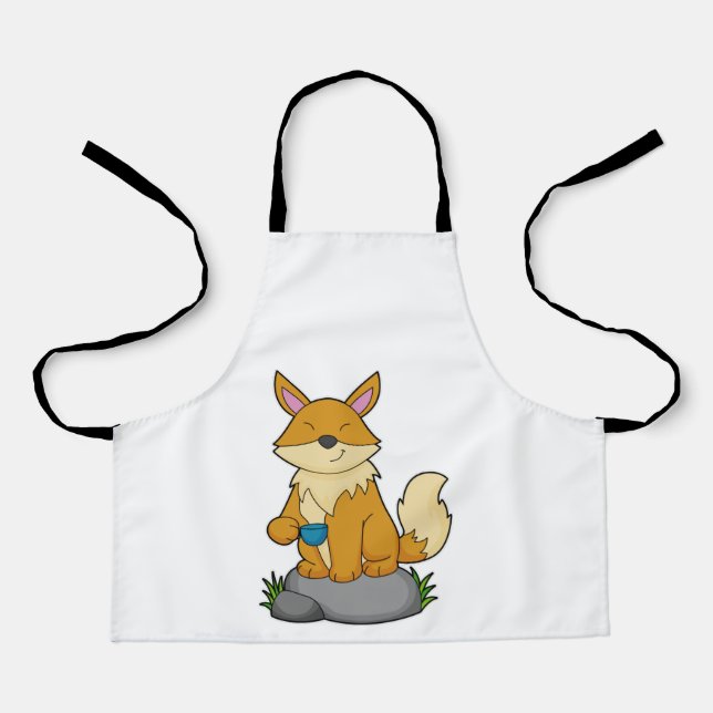Fox with Coffee cup Apron (Front)