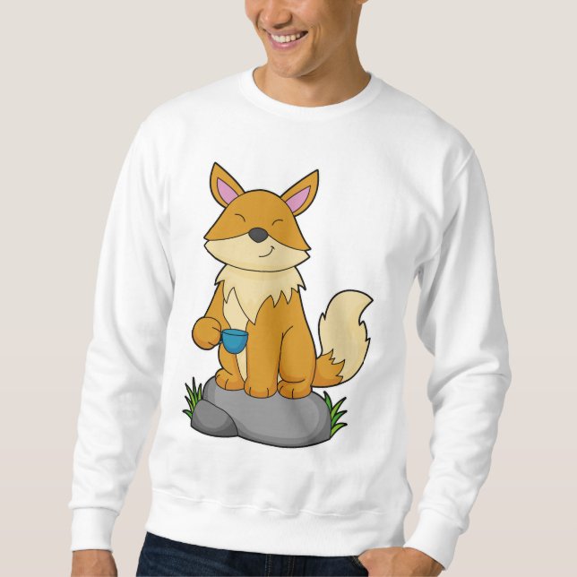 Fox with Coffee cup Sweatshirt (Front)