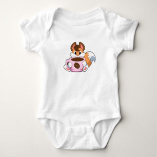 Fox with Cup of Coffee Baby Bodysuit