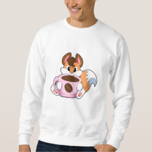 Fox with Cup of Coffee Sweatshirt
