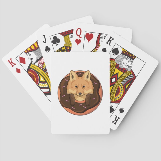 Fox with Doughnut Playing Cards (Back)