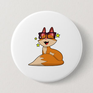 Fox with Glasses 3 Inch Round Button