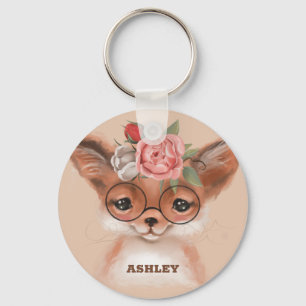 Fox With Glasses Keychain 