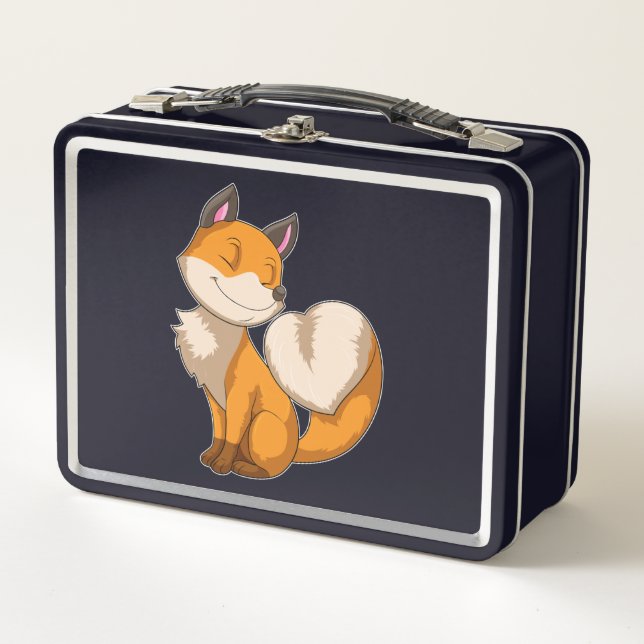 Fox with Heart Metal Lunch Box (Front)