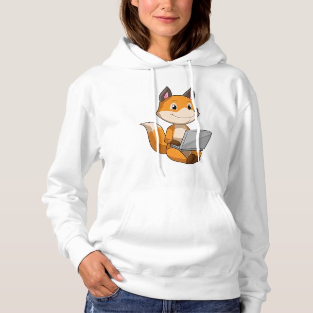 Fox with Laptop Hoodie (Front)