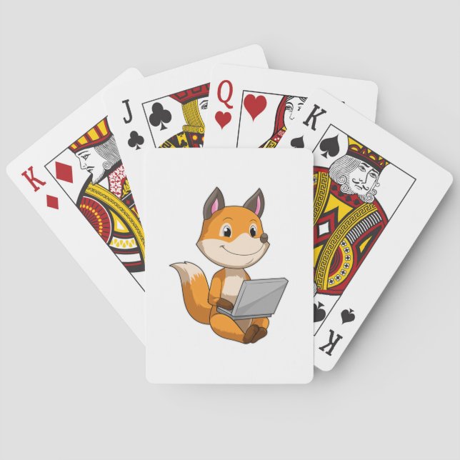 Fox with Laptop Playing Cards (Back)