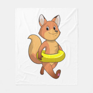Fox with Lifebuoy Fleece Blanket