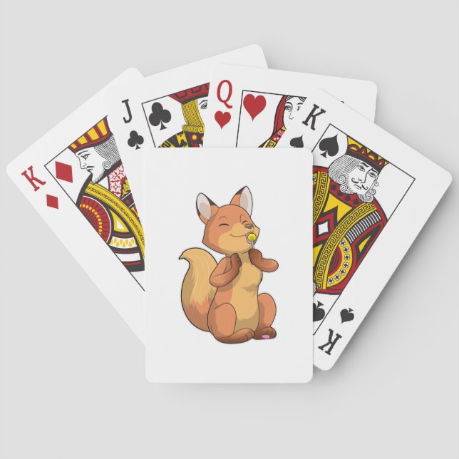 Fox with Lollipop Playing Cards (Back)