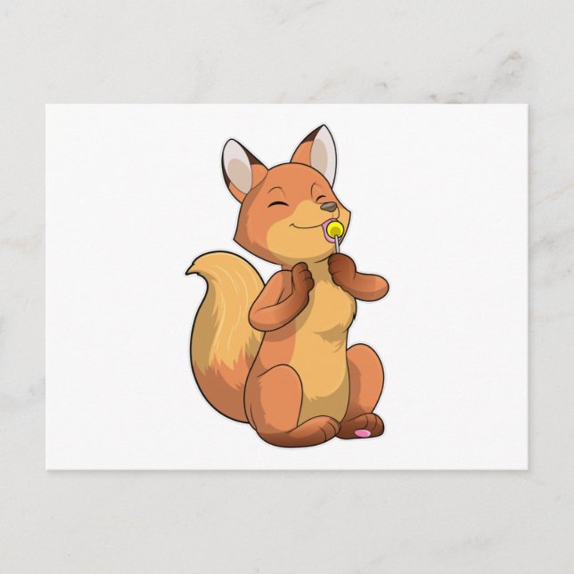 Fox with Lollipop Postcard (Front)