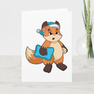 Fox with Nightcap Card