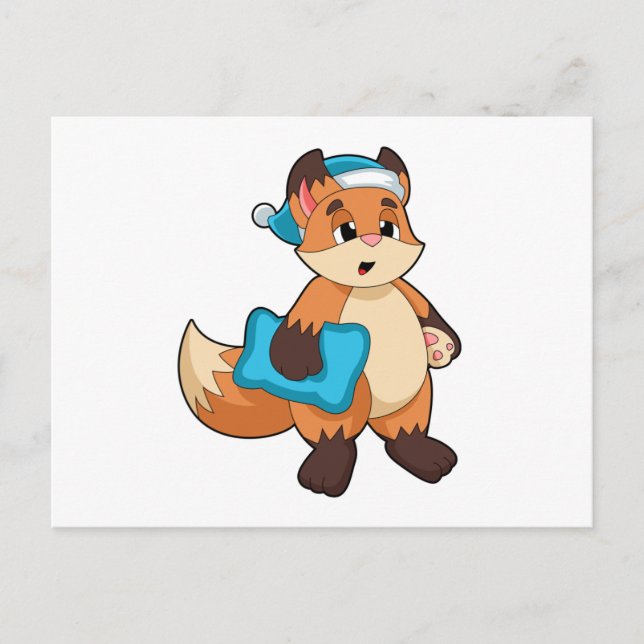 Fox with Nightcap Postcard (Front)