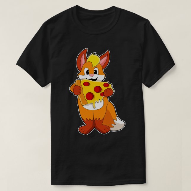 Fox with Pizza T-Shirt (Design Front)