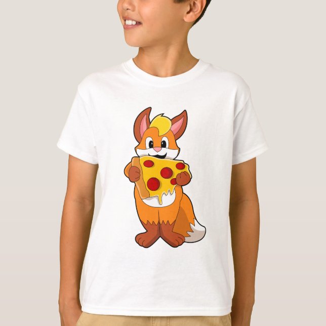 Fox with Pizza T-Shirt (Front)