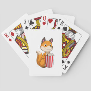 Fox with Popcorn Playing Cards
