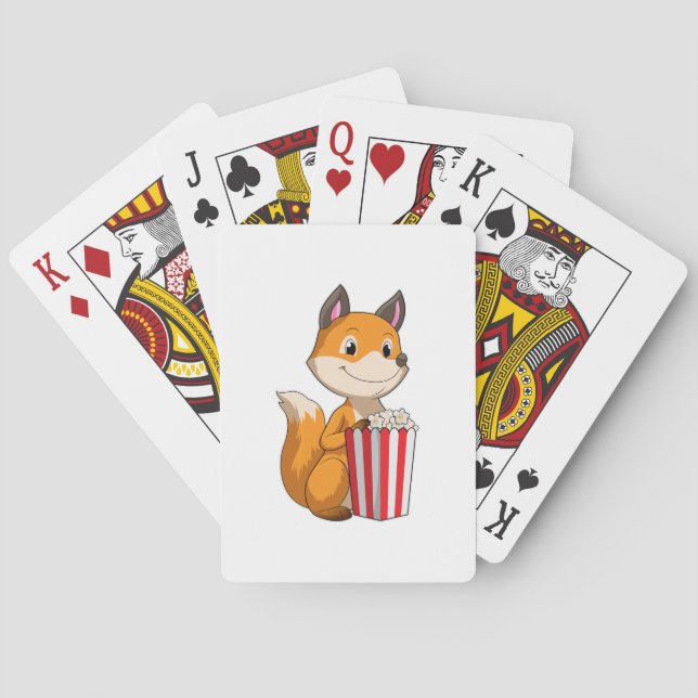 Fox with Popcorn Playing Cards (Back)