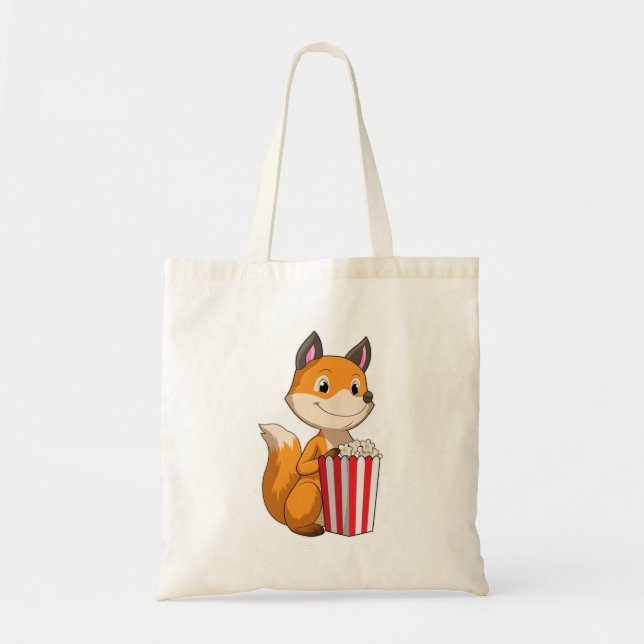 Fox with Popcorn Tote Bag (Front)