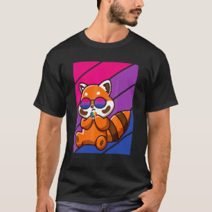 Fox With Pride Bisexual Flag Lgbtq Proud Ally Prid T-Shirt