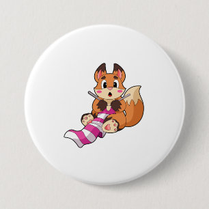 Fox with Scarf 3 Inch Round Button