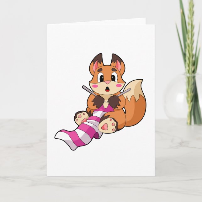 Fox with Scarf Card (Front)