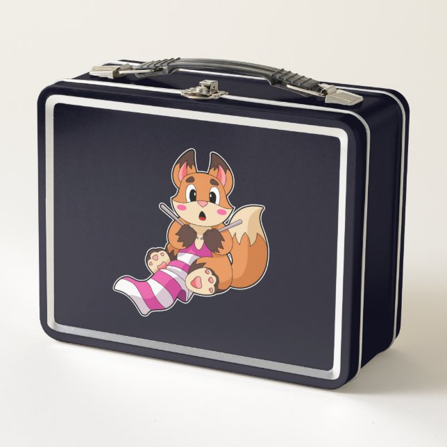 Fox with Scarf Metal Lunch Box (Front)