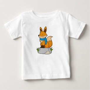 Fox with Scarf on Rock Baby T-Shirt