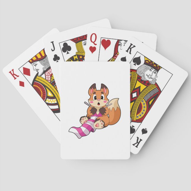 Fox with Scarf Playing Cards (Back)