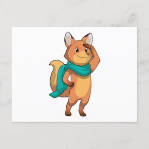 Fox with Scarf Postcard