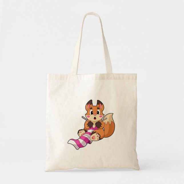 Fox with Scarf Tote Bag (Front)