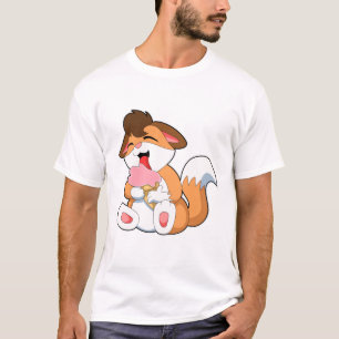 Fox with Strawberry Ice cream T-Shirt