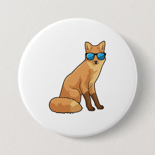 Fox with Sunglasses 3 Inch Round Button