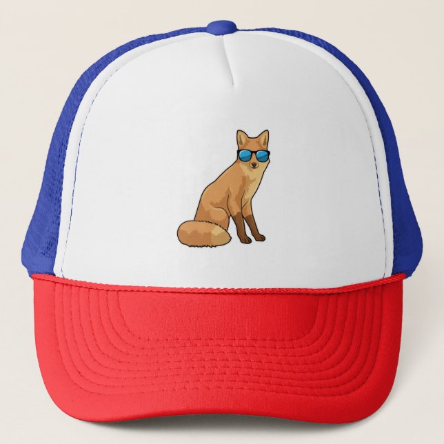 Fox with Sunglasses Trucker Hat (Front)