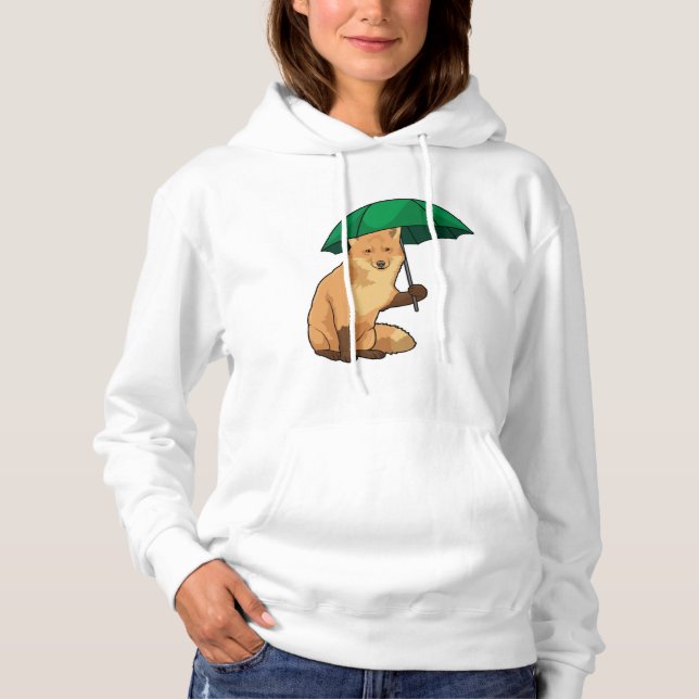 Fox with Umbrella Hoodie (Front)