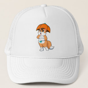Fox with Umbrella Trucker Hat