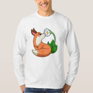 Fox with white Flower T-Shirt