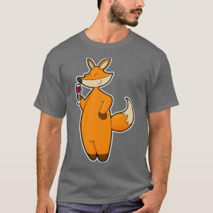 Fox with Wine glass T-Shirt
