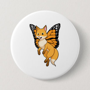 Fox with Wing 3 Inch Round Button